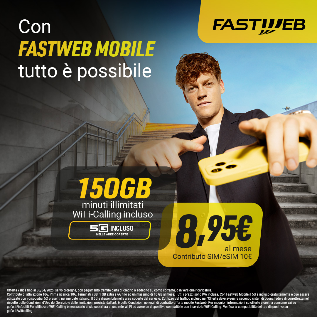 RES – FASTWEB MOBILE 8,95€ – 150GB – MARZO 2025